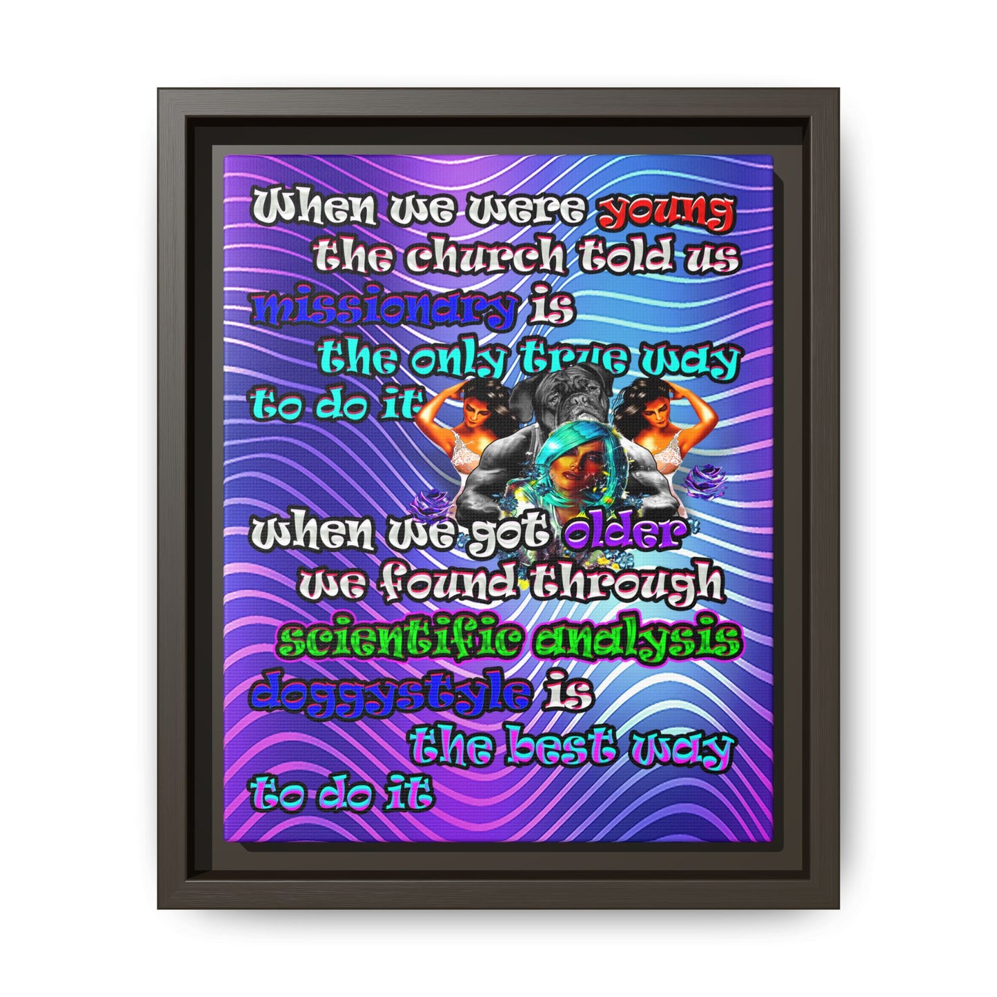 doggystyle - framed canvas art (purple wave)
