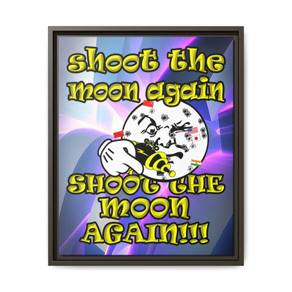 shoot the moon again - framed canvas art (grey-pink wave)