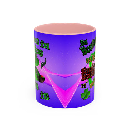 celtics logo - Accent Mug (purple-pink wave)