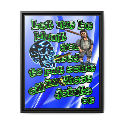 og - framed canvas art (blue-white wave)