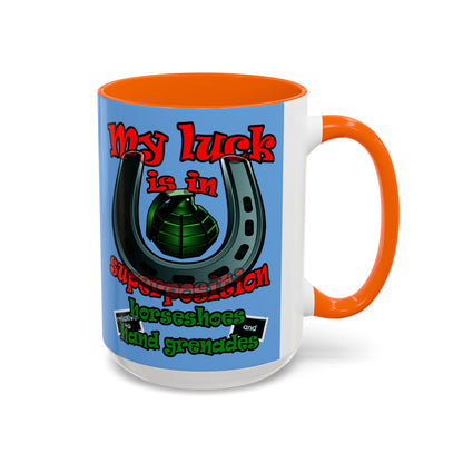 my luck - Accent Mug (light blue)