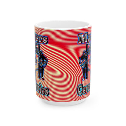 em cee squared - White Mug (yellow-orange wave)