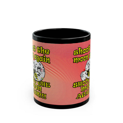 shoot the moon again - Black Mug (yellow-orange wave)