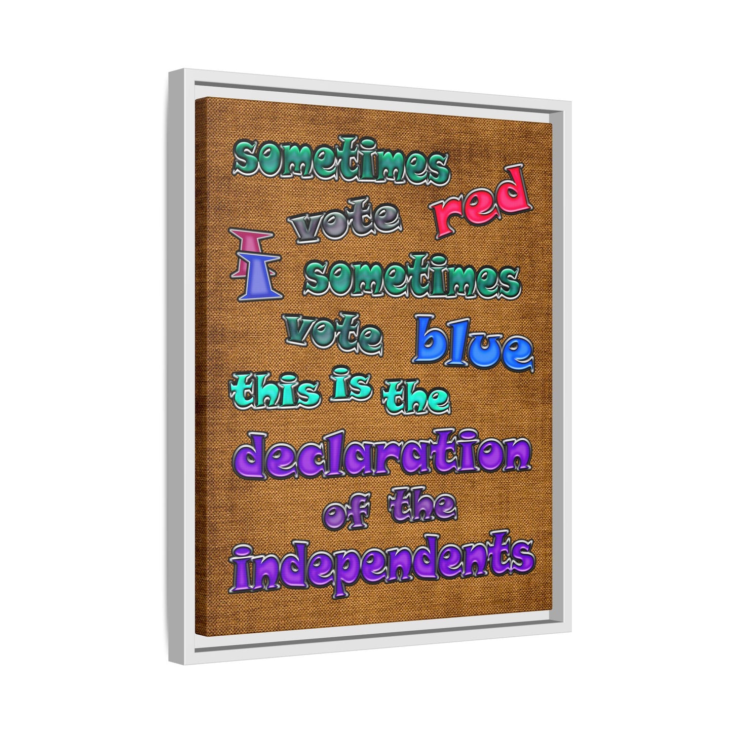 declaration of the independents - framed canvas art (brown papyrus)