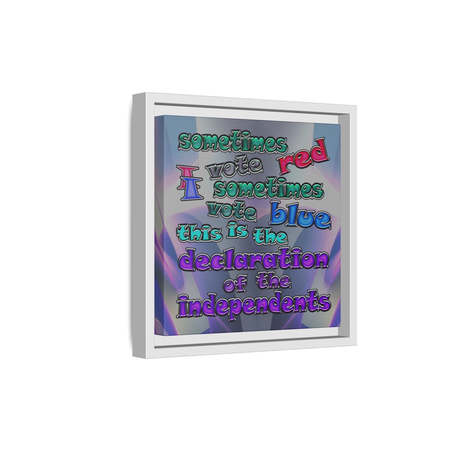 declaration of the independents - framed canvas art (grey-pink wave)