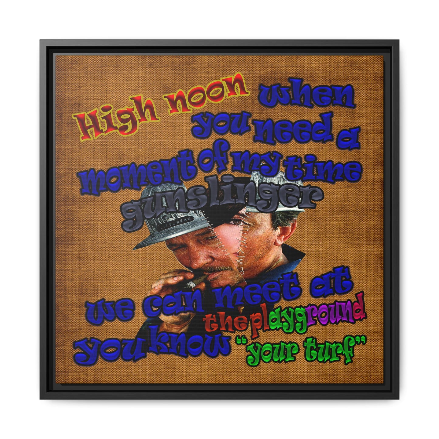 high noon - framed canvas art (brown papyrus)