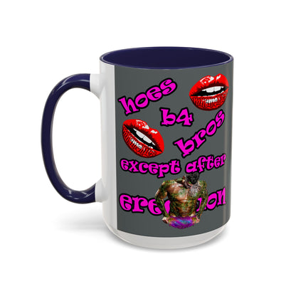 hoes b4 bros - Accent Mug (dark grey)