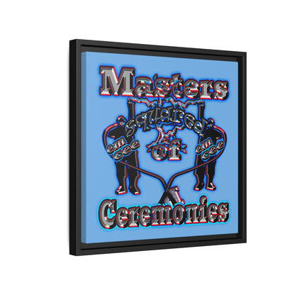 em cee squared - framed canvas art (light blue)