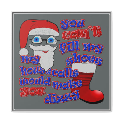 santa's shoes - framed canvas art (dark grey)