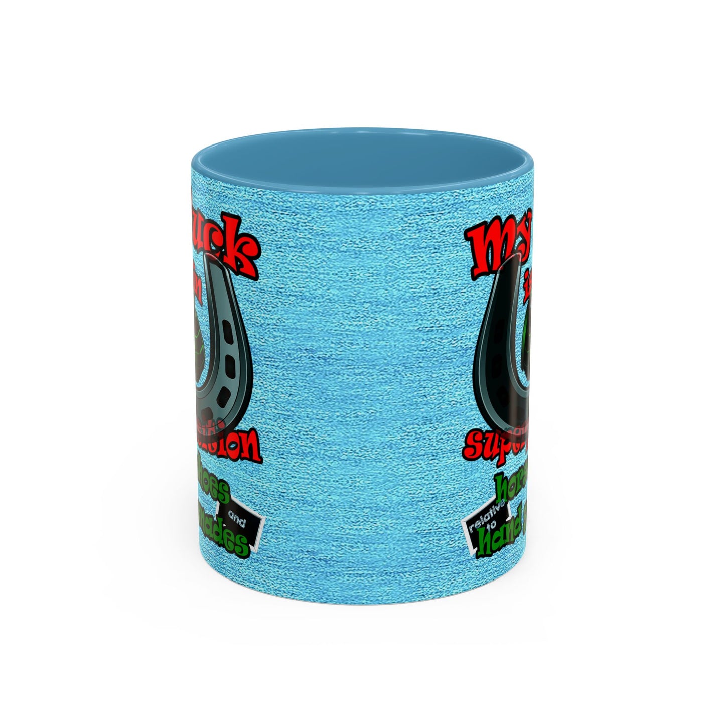 my luck - Accent Mug (faded dark blue)
