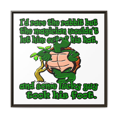 turtle race - framed canvas art (white)