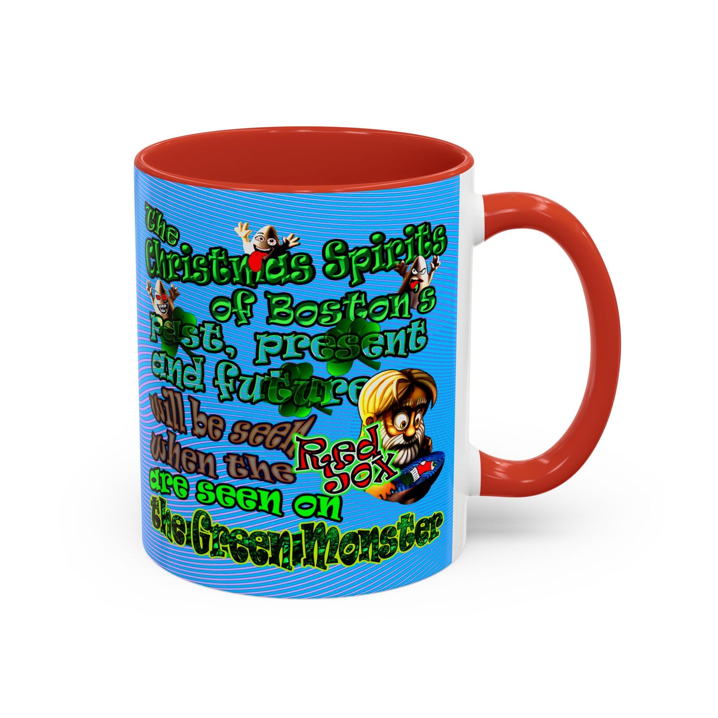 christmas spirits of boston - Accent Mug (light blue-purple wave)