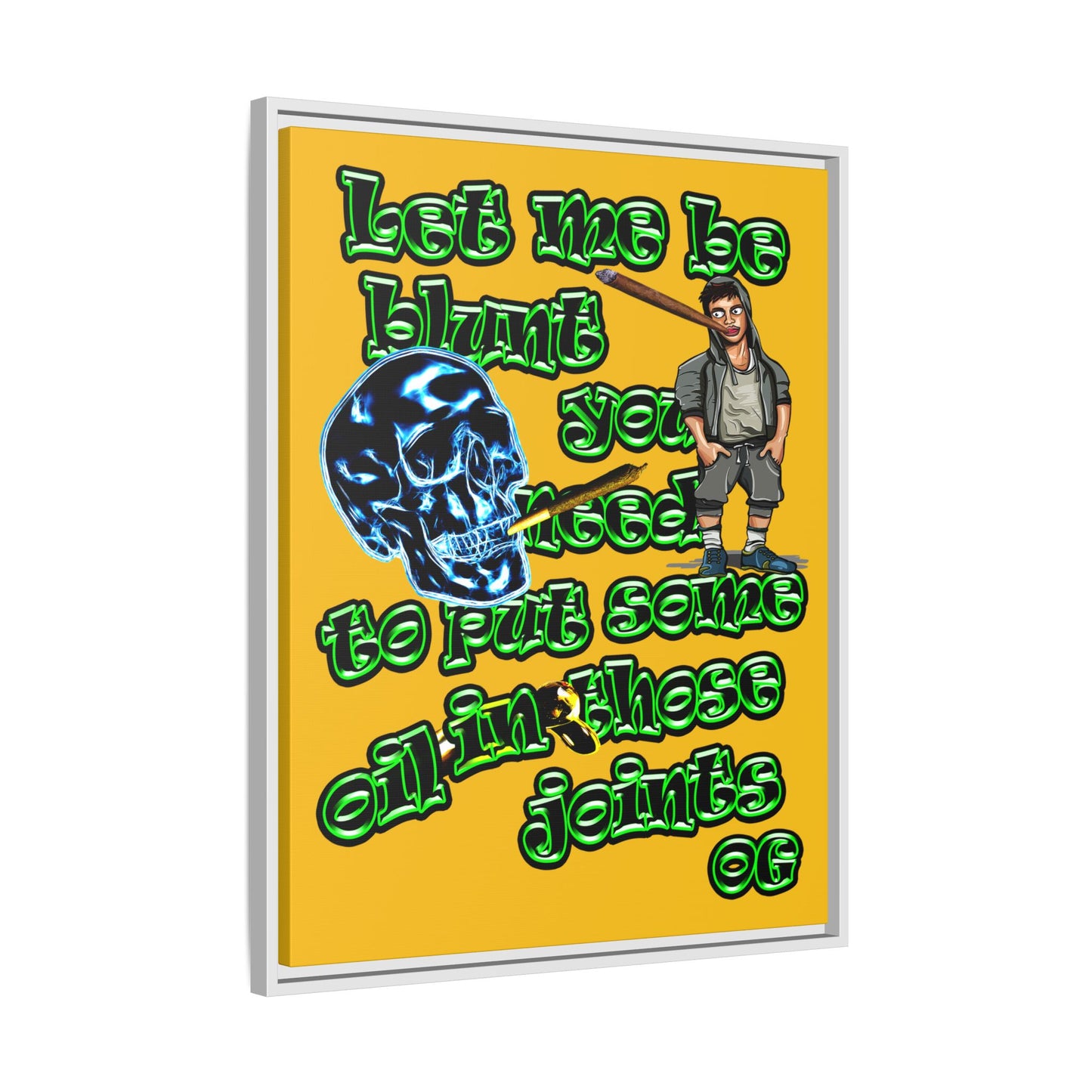 og - framed canvas art (yellow)