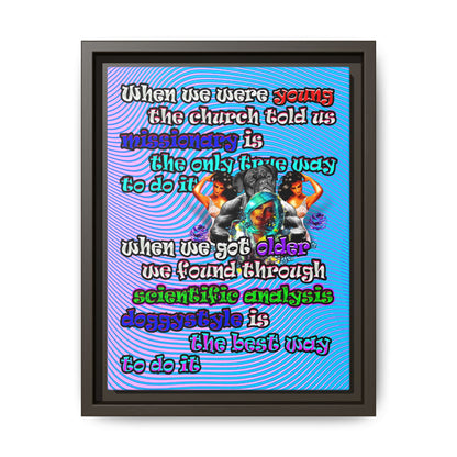 doggystyle - framed canvas art (light blue-purple wave)