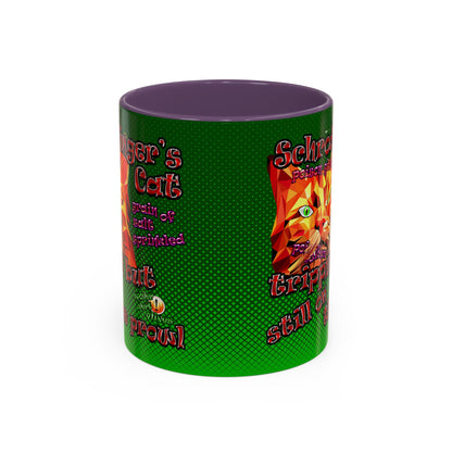 schrodinger's cat - Accent Mug (logo green)