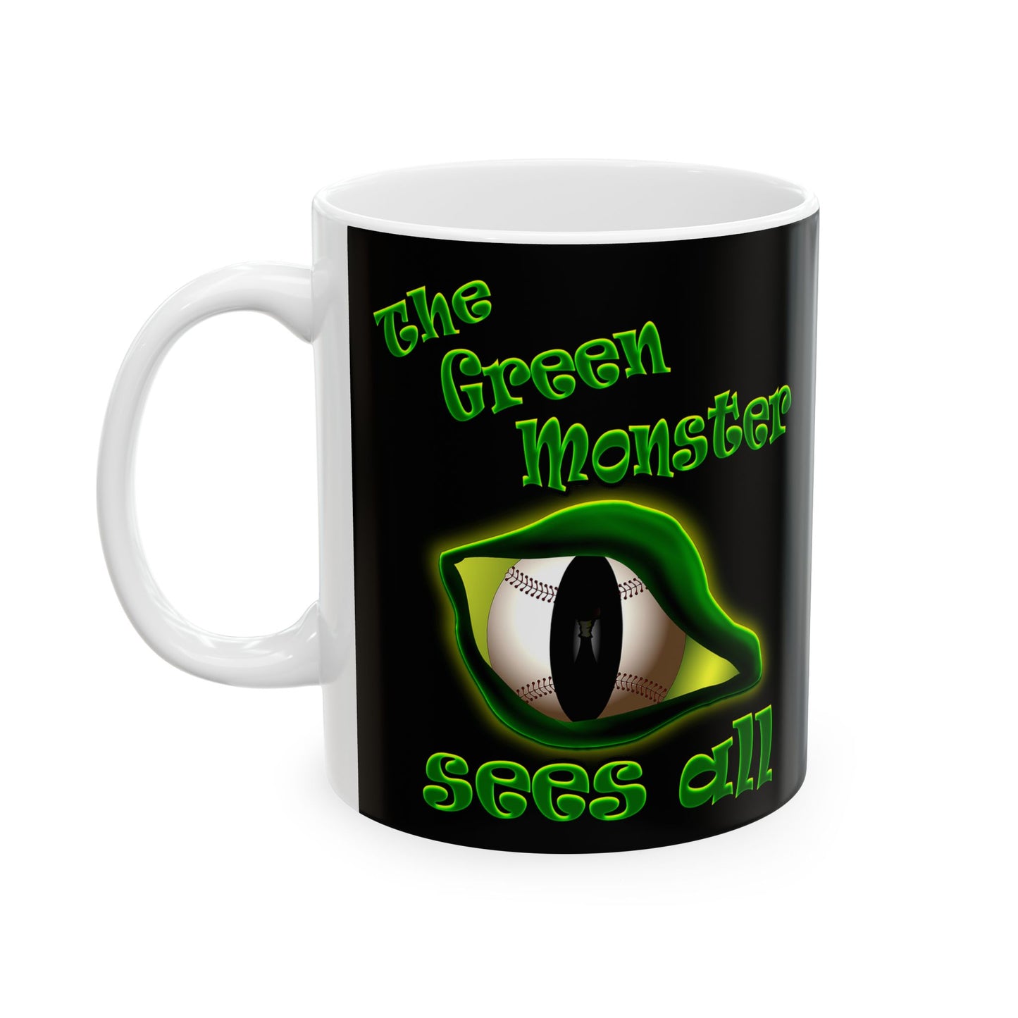 green monster - White Mug (black)