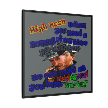 high noon - framed canvas art (dark grey)