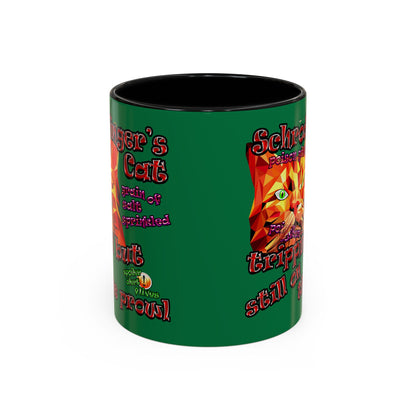 schrodinger's cat - Accent Mug (dark green)