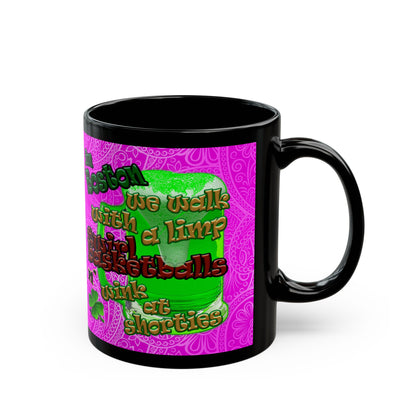 celtics logo - Black Mug (pink swirl)
