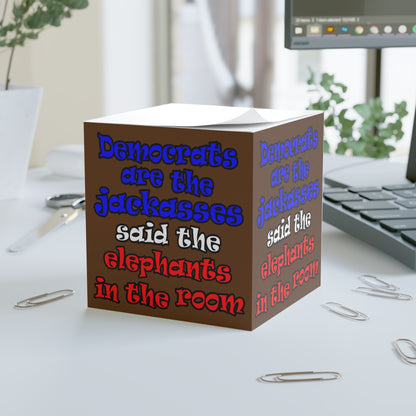 donkeys and elephants - note cube (brown)