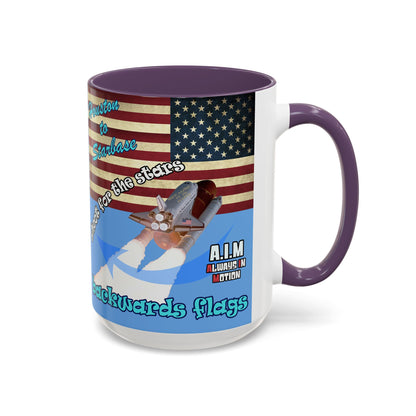 shoot for the stars - Accent Mug (light blue)