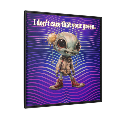 I don't care that your green - framed canvas art (purple wave)