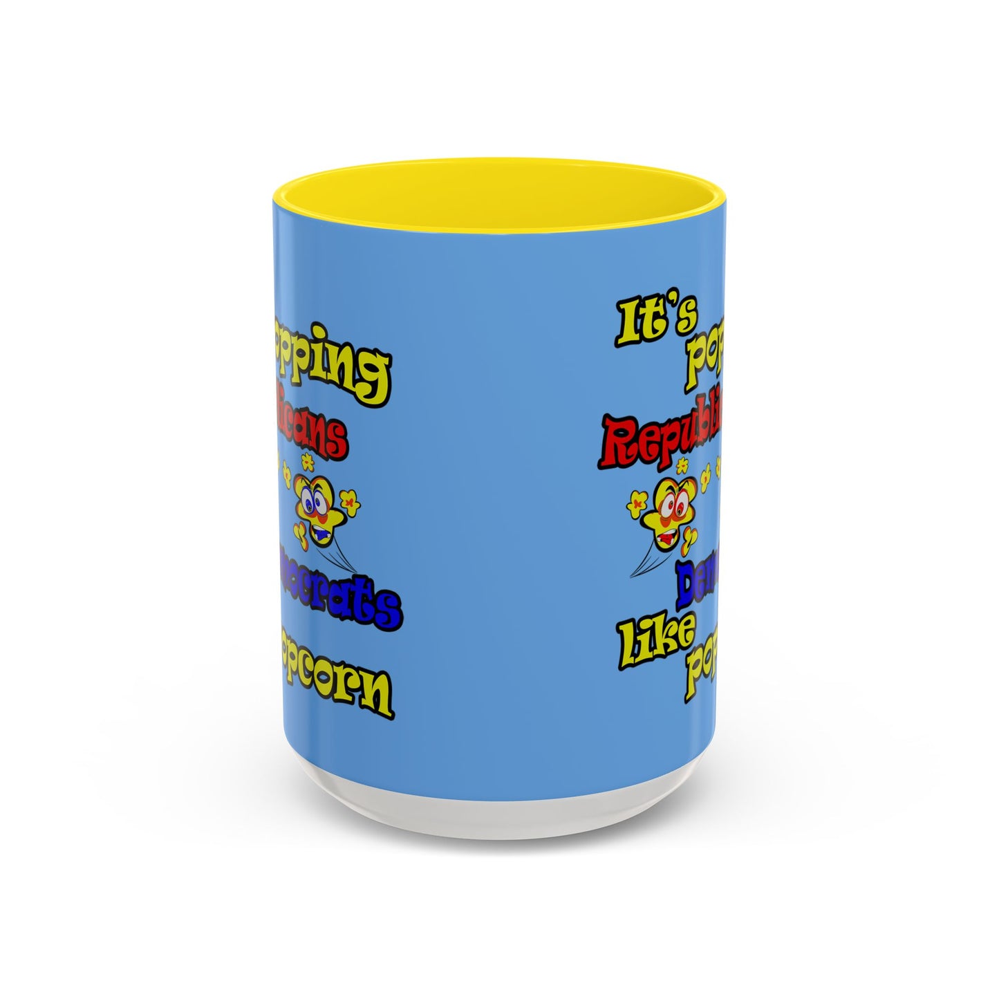 popping like popcorn - Accent Mug (light blue)