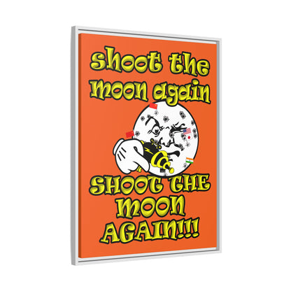 shoot the moon again - framed canvas art (orange)