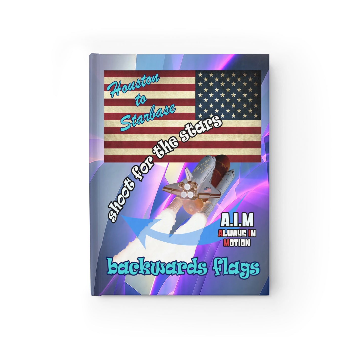 shoot for the stars - journal-blank (grey-pink wave)