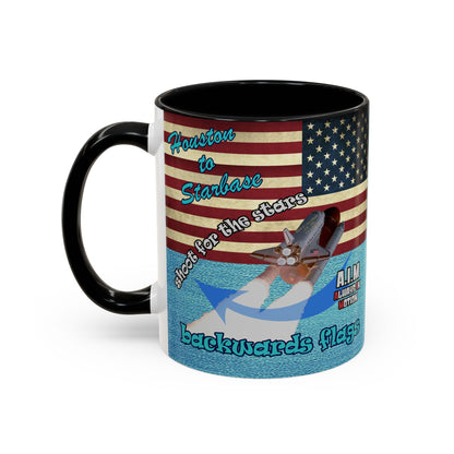 shoot for the stars - Accent Mug (faded blue)