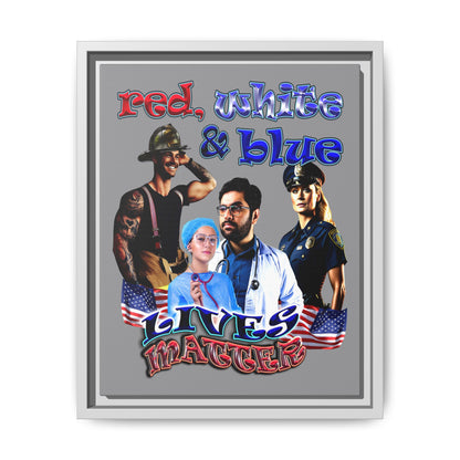 rw&b lives matter - framed canvas art (grey)