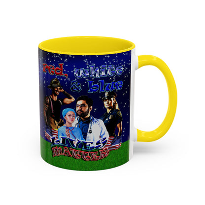 rw&b lives matter - Accent Mug ('snoops' background)