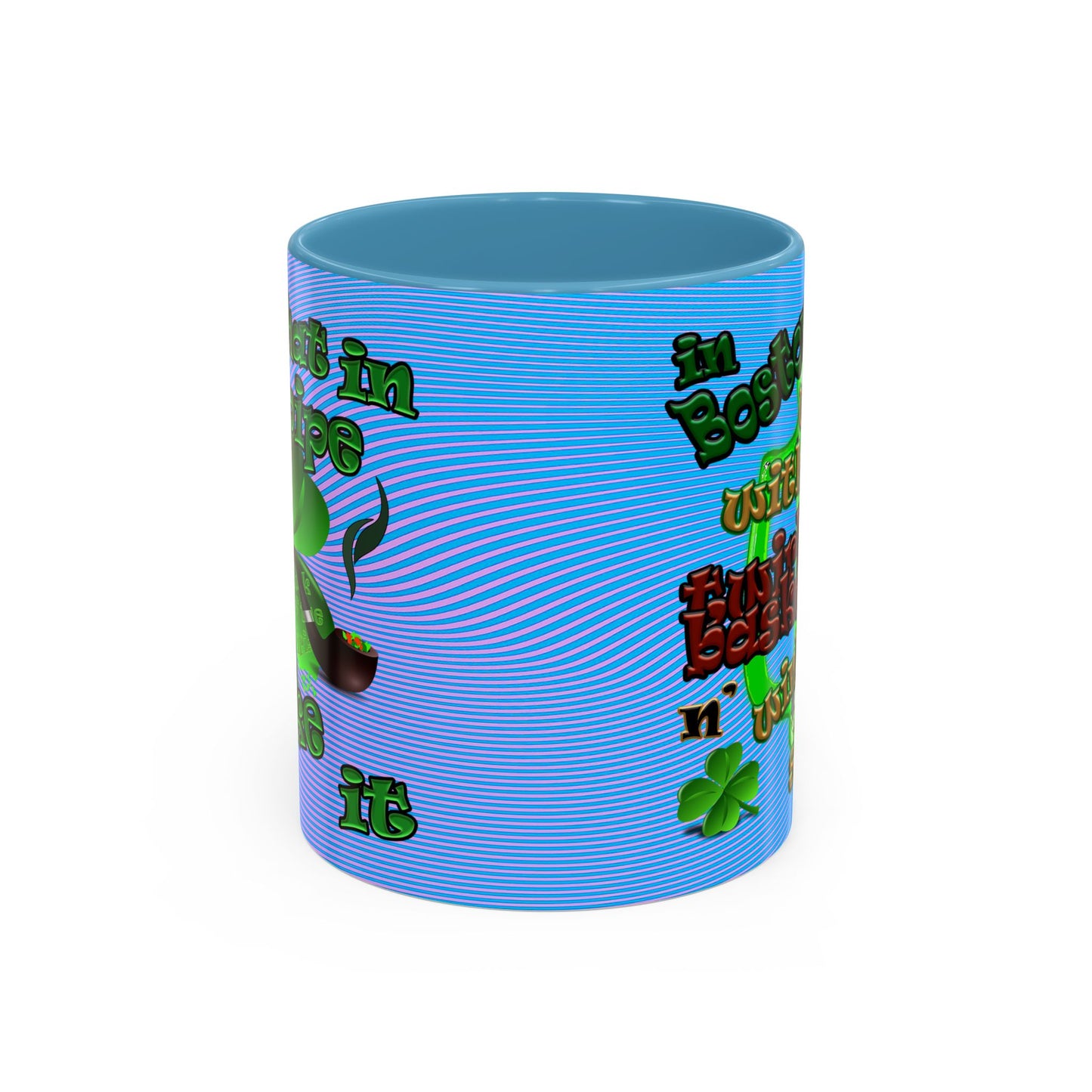 celtics logo - Accent Mug (light blue-purple wave)