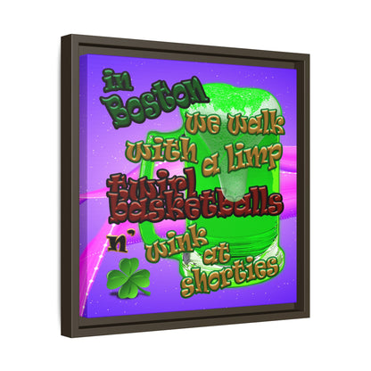 celtics logo - framed canvas art (purple-pink wave)
