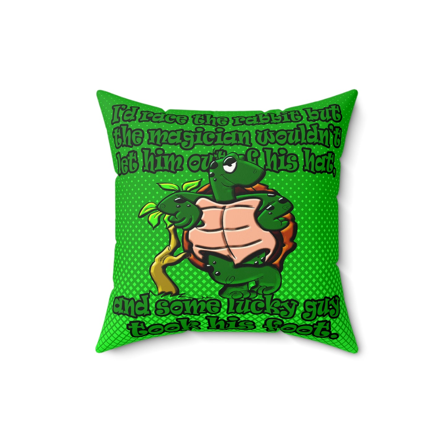turtle race - Faux Suede Square Pillow - (logo green)