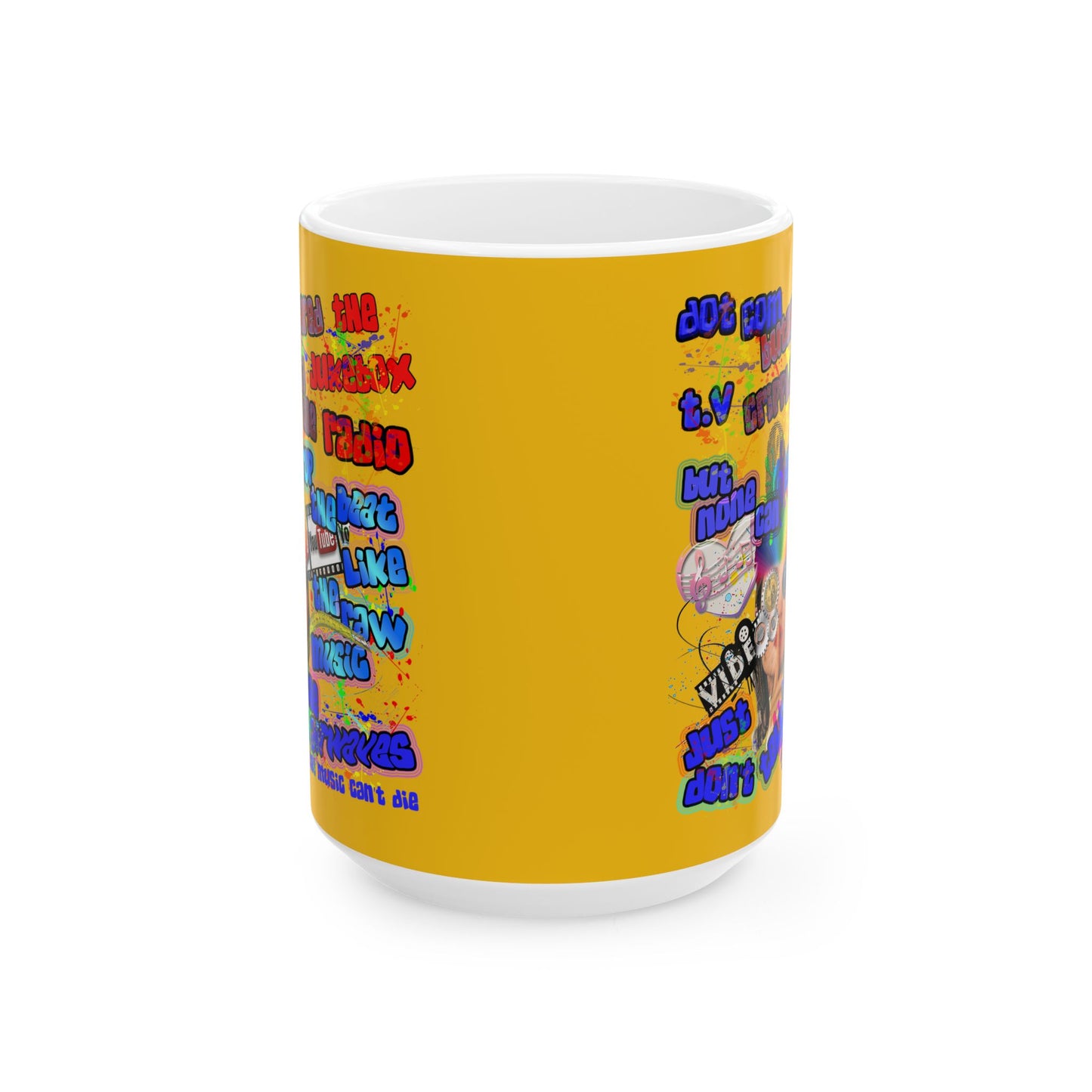 drop the beat - White Mug (yellow)