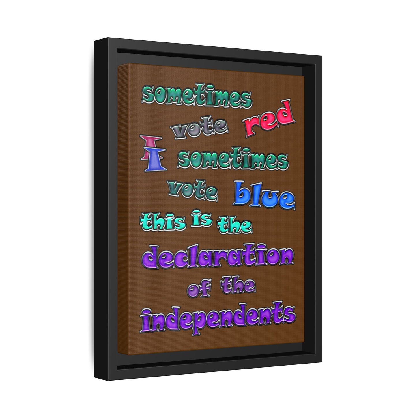 declaration of the independents - framed canvas art (brown)