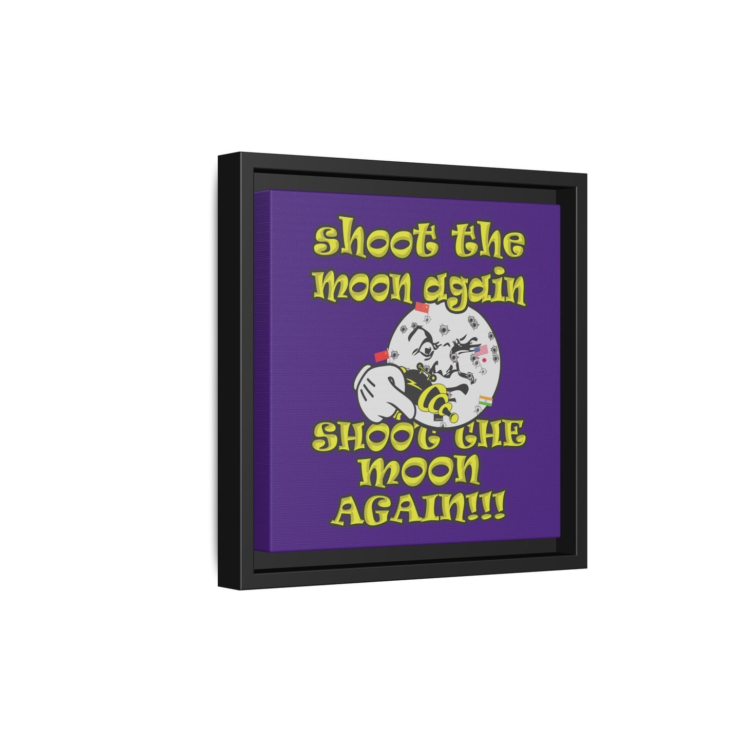 shoot the moon again - framed canvas art (purple)
