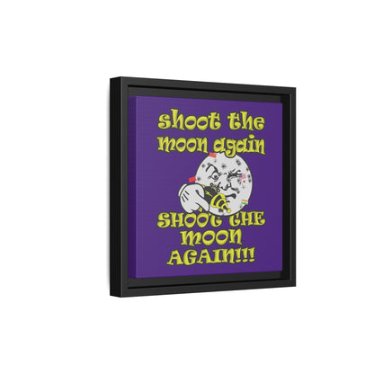 shoot the moon again - framed canvas art (purple)
