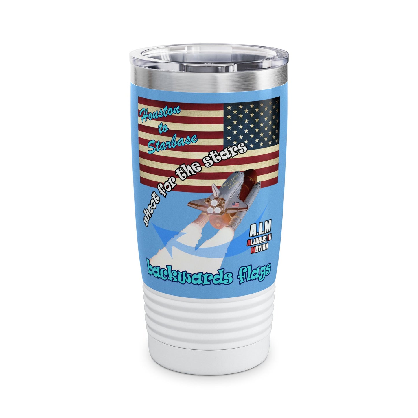 shoot for the stars - Ringneck Tumbler, 20oz (light blue)