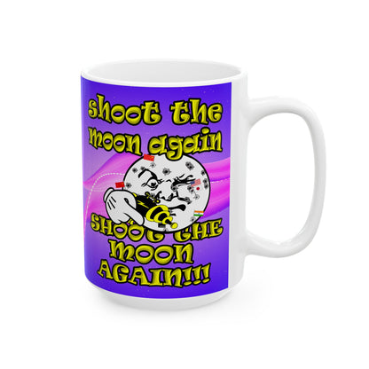shoot the moon again - White Mug (purple-pink wave)