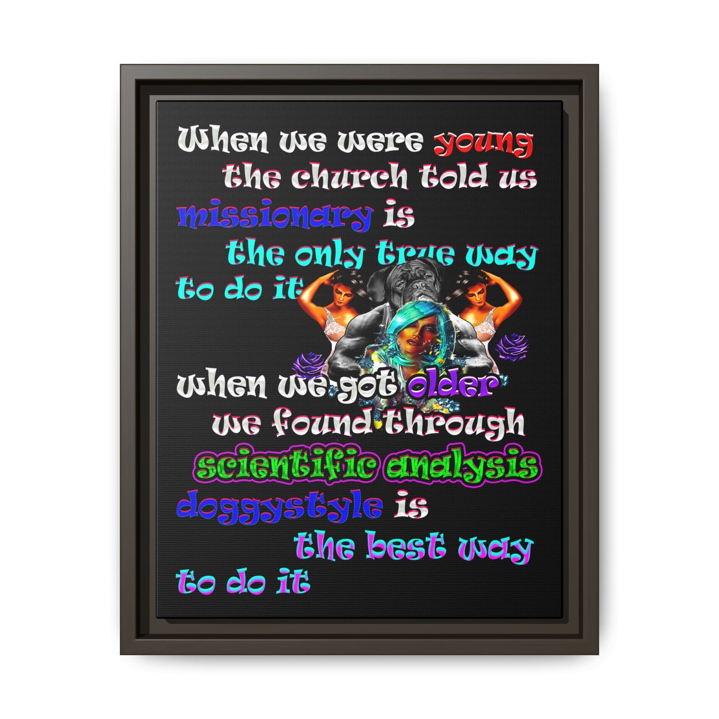 doggystyle - framed canvas art (black)