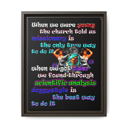 doggystyle - framed canvas art (black)