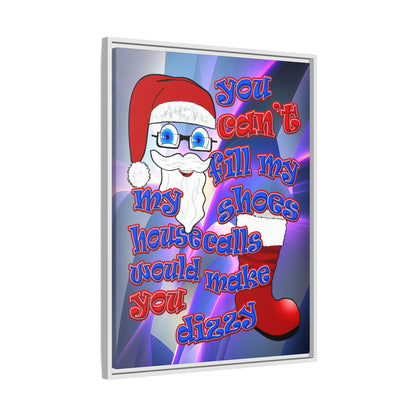 santa's shoes - framed canvas art (grey-pink wave)
