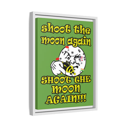 shoot the moon again - framed canvas art (green)