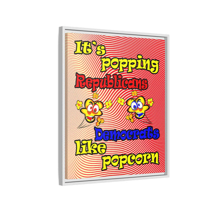 popping like popcorn - framed canvas art (yellow-orange wave)