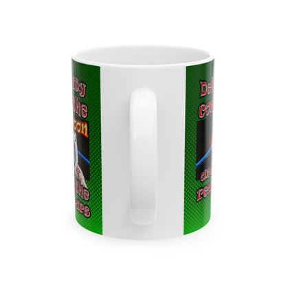 defy conquer reach - White Mug (logo green)