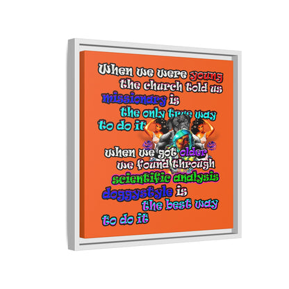 doggystyle - framed canvas art (orange)