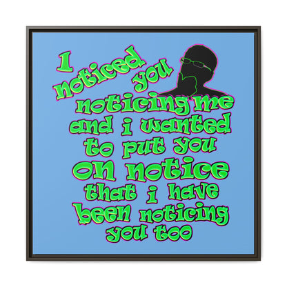 noticed you noticing - framed canvas art (light blue)