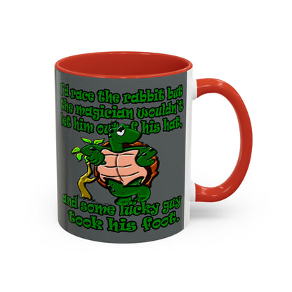 turtle race - Accent Mug (dark grey)